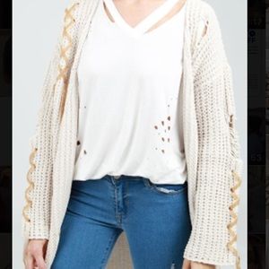 POL Distressed Cardigan